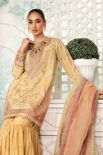 MARIA B | LUXURY FORMALS | EMBROIDERED RAW SILK SUIT | SF-EA24-19