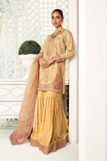 MARIA B | LUXURY FORMALS | EMBROIDERED RAW SILK SUIT | SF-EA24-19