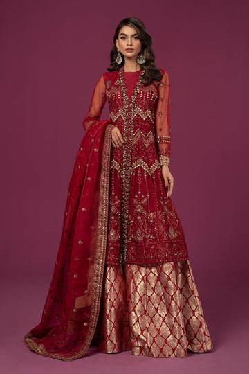 MARIA B | LUXURY FORMALS | EMBROIDERED NET SUIT | SF-EF24-28