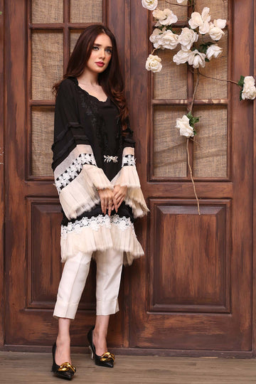 MAHNOOR MUJTABA | PRET | SHEER BLACK