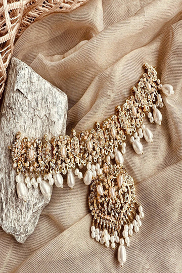 KOH-E-GEM | JEWELLERY | SUROOR – HYDERABADI CHOKER SET (PEARL WHITE)
