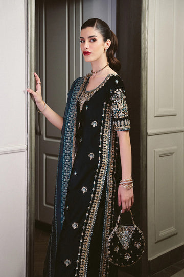 ZAIB | THE PRIVATE COLLECTION | TEAL LUXURY VELVET COUTURE (NPA3-25461)