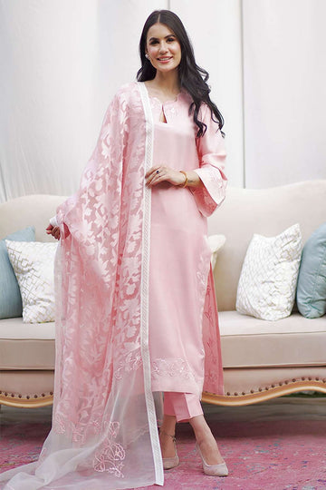 SHAZIA RAUF KHAN | LUXE SILK PRET | TAN ROSE