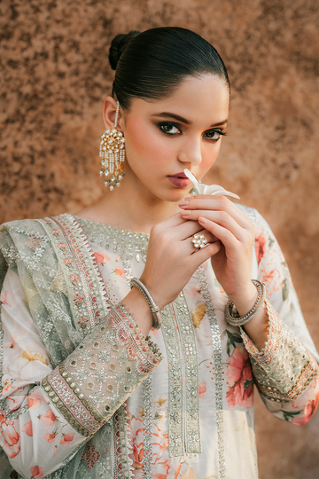 IZNIK | PRINTED FORMALS | UE-311 EMBROIDERED RAW SILK