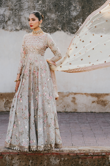 IZNIK | PRINTED FORMALS | UE-313 EMBROIDERED RAW SILK