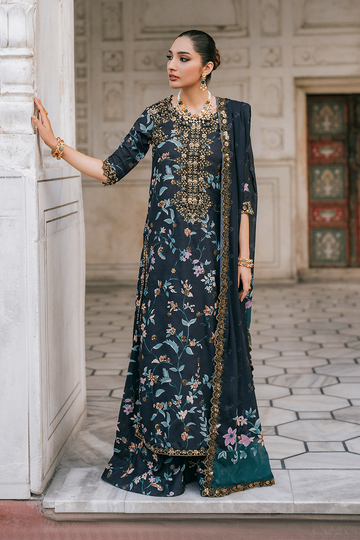 IZNIK | PRINTED FORMALS | UE-317 EMBROIDERED RAW SILK