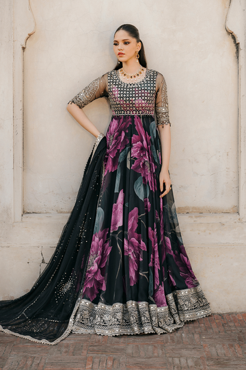 IZNIK | PRINTED FORMALS | UE-321 PRINTED CHIFFON