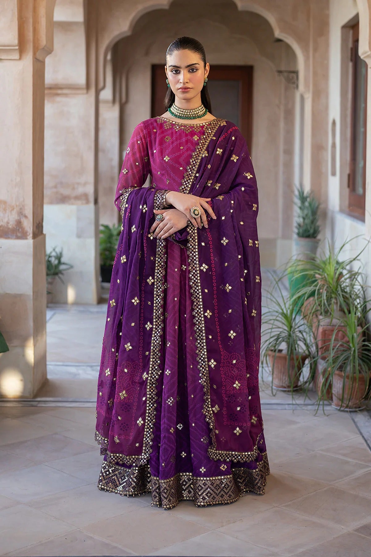 IZNIK | BANDHANI | UE-327 EMBROIDERED CHIFFON