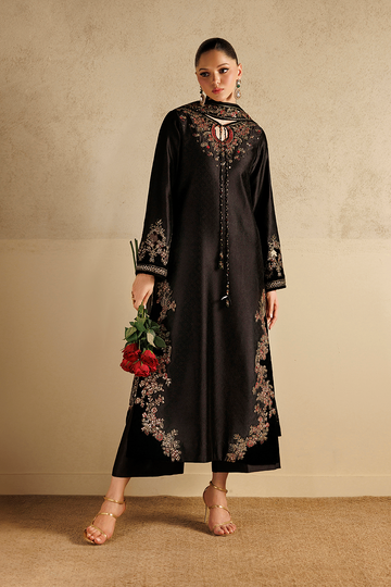 IZNIK | SEMI FORMALS | UE-737 DYED TEXTURED SHEESHA SILK