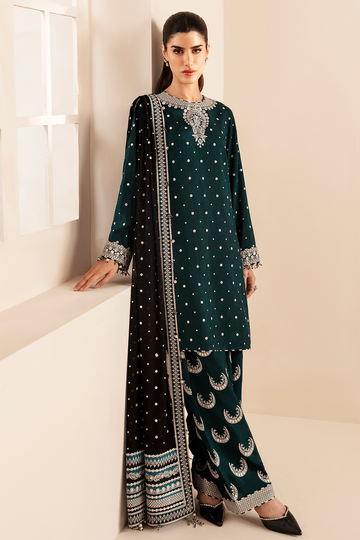 JAZMIN | PREMIUM EMBROIDERED RAW SILK | UR-7035