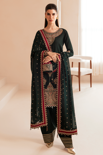 JAZMIN | PREMIUM EMBROIDERED RAW SILK | UR-7036