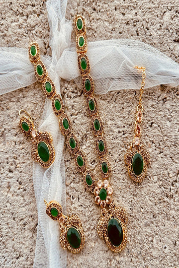 KOH-E-GEM | JEWELLERY | URBAN GLOW NECKLACE SET – GREEN