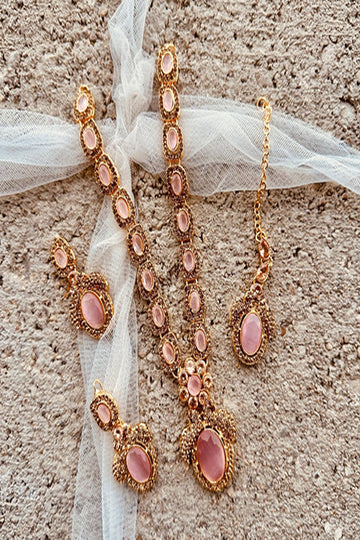 KOH-E-GEM | JEWELLERY | URBAN GLOW NECKLACE SET – PINK