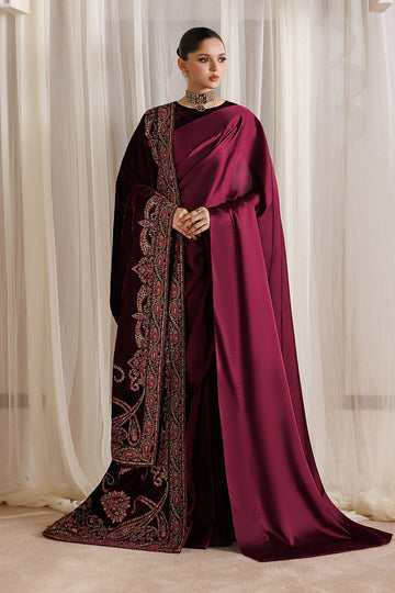 BAROQUE | ESSENTIALS | PLAIN SHAMOOZ SILK SAREE EN-1391
