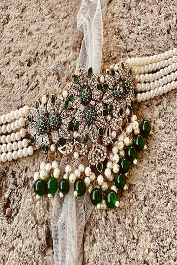 KOH-E-GEM | JEWELLERY | VINTAGE AURA CHOKER - GREEN