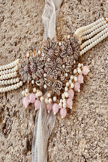 KOH-E-GEM | JEWELLERY | VINTAGE AURA CHOKER - PINK