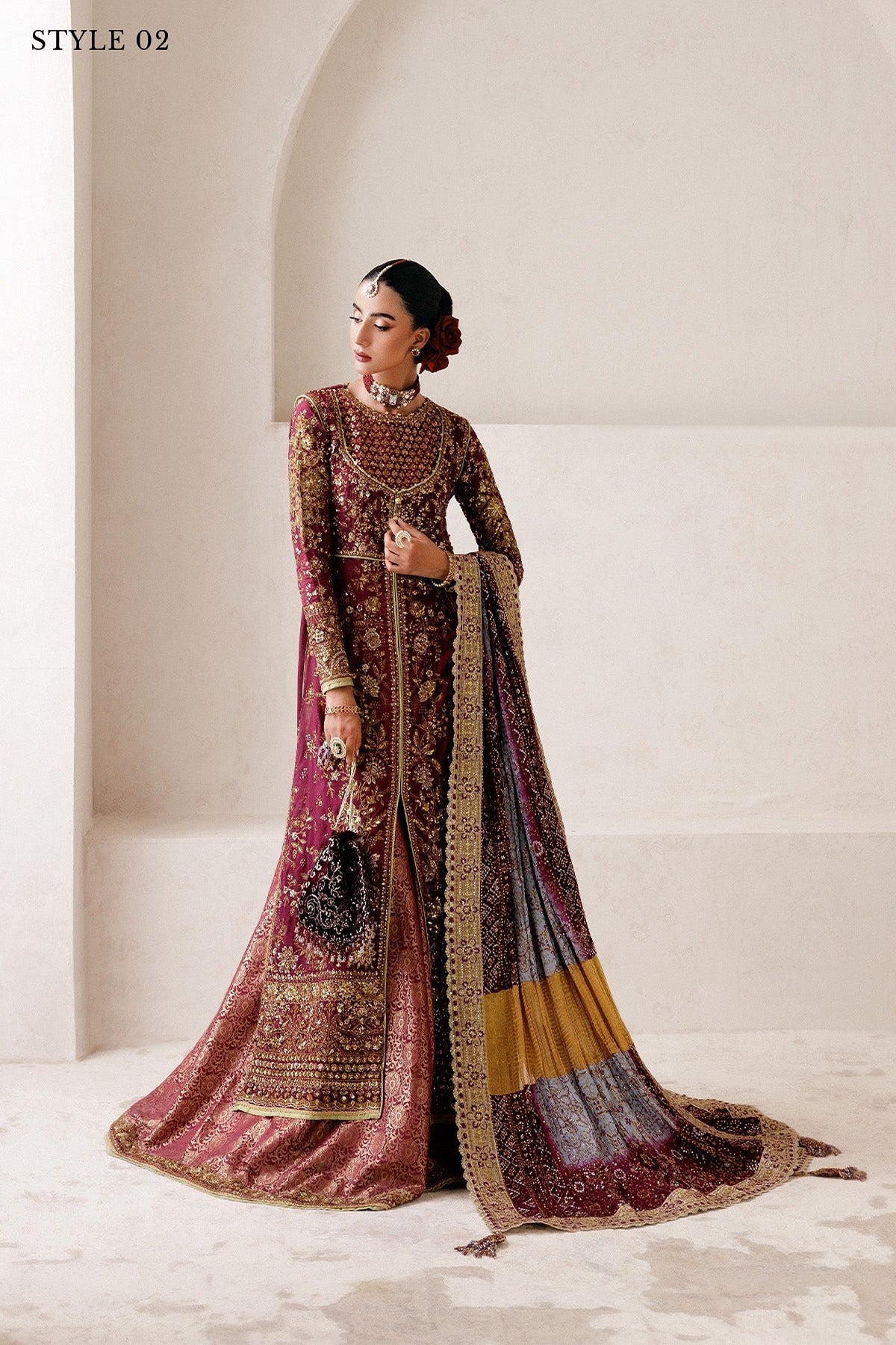 AIK | WEDDING FESTIVE ’25 VOL. 2 - LOOK 04 | STYLE 02 | OPEN FRONT KOTI SHIRT WITH SHARARA
