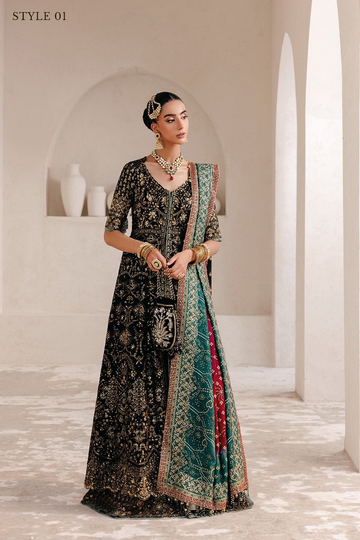 AIK | WEDDING FESTIVE ’25 VOL. 2 - LOOK 05 | STYLE 01 | KALIDAR OPEN FRONT WITH SHARARA