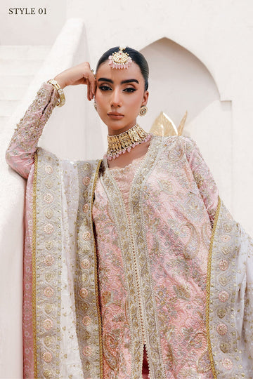 AIK | WEDDING FESTIVE ’25 VOL. 2 - LOOK 07 | STYLE 01 | OPEN FRONT LONG SHIRT WITH CRUSHED GHARARA