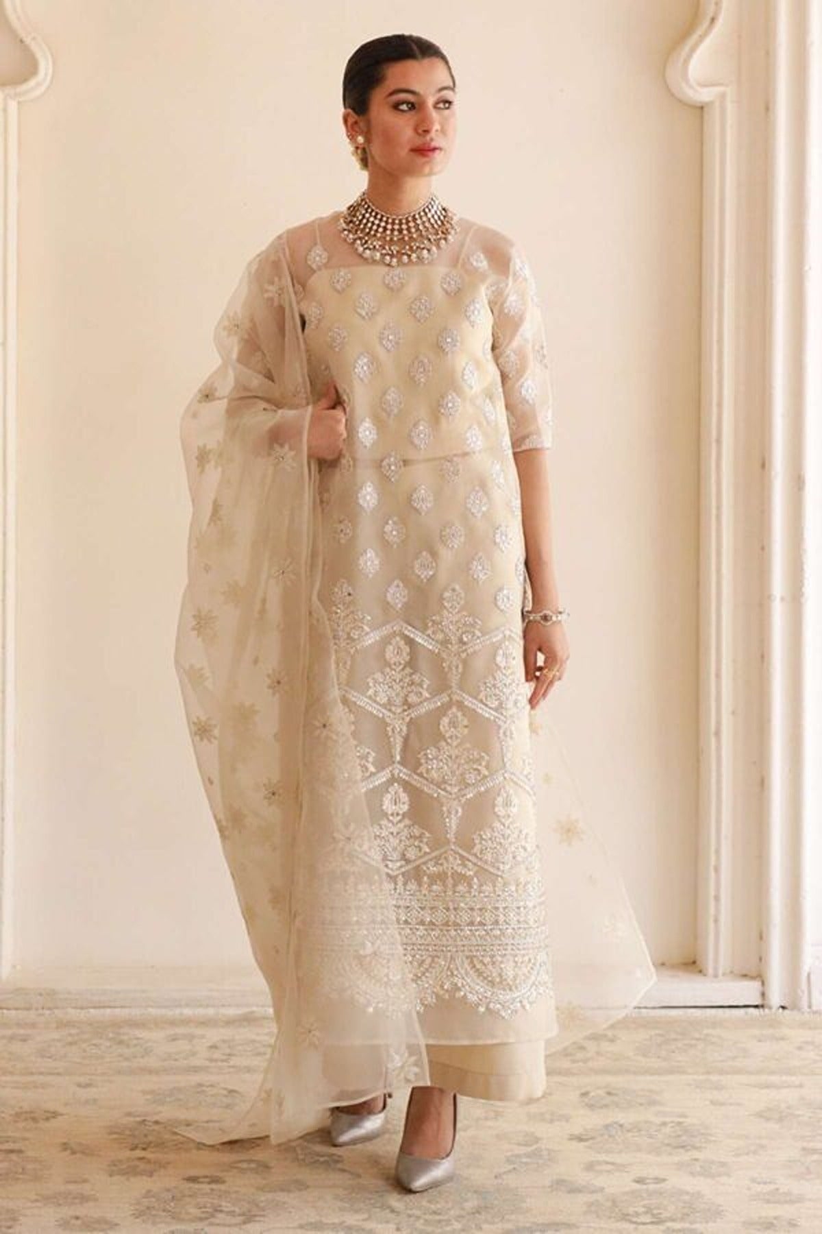 DYOT | ZEENAT | WHITE OUTFIT | 4PC