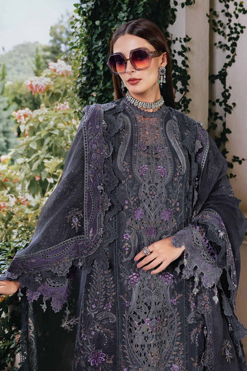 MARIA B | WINTER LUXE | EMBROIDERED VELVET SUIT | WL-1305-GREY