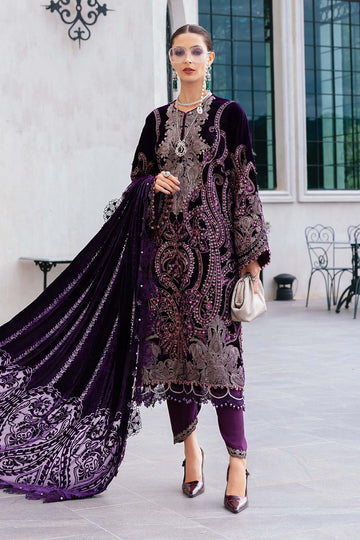 MARIA B | WINTER LUXE | EMBROIDERED VELVET SUIT | WL-1311-PURPLE