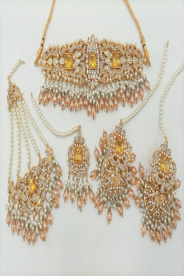 HS | JEWELLERY | BRIDAL SET | GOLDEN BRIDAL SET