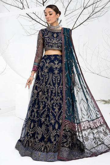 ZARIF | LA CELESTE LUXURY FORMALS | ZLC 01 BLUEBERRY | LEHNGA
