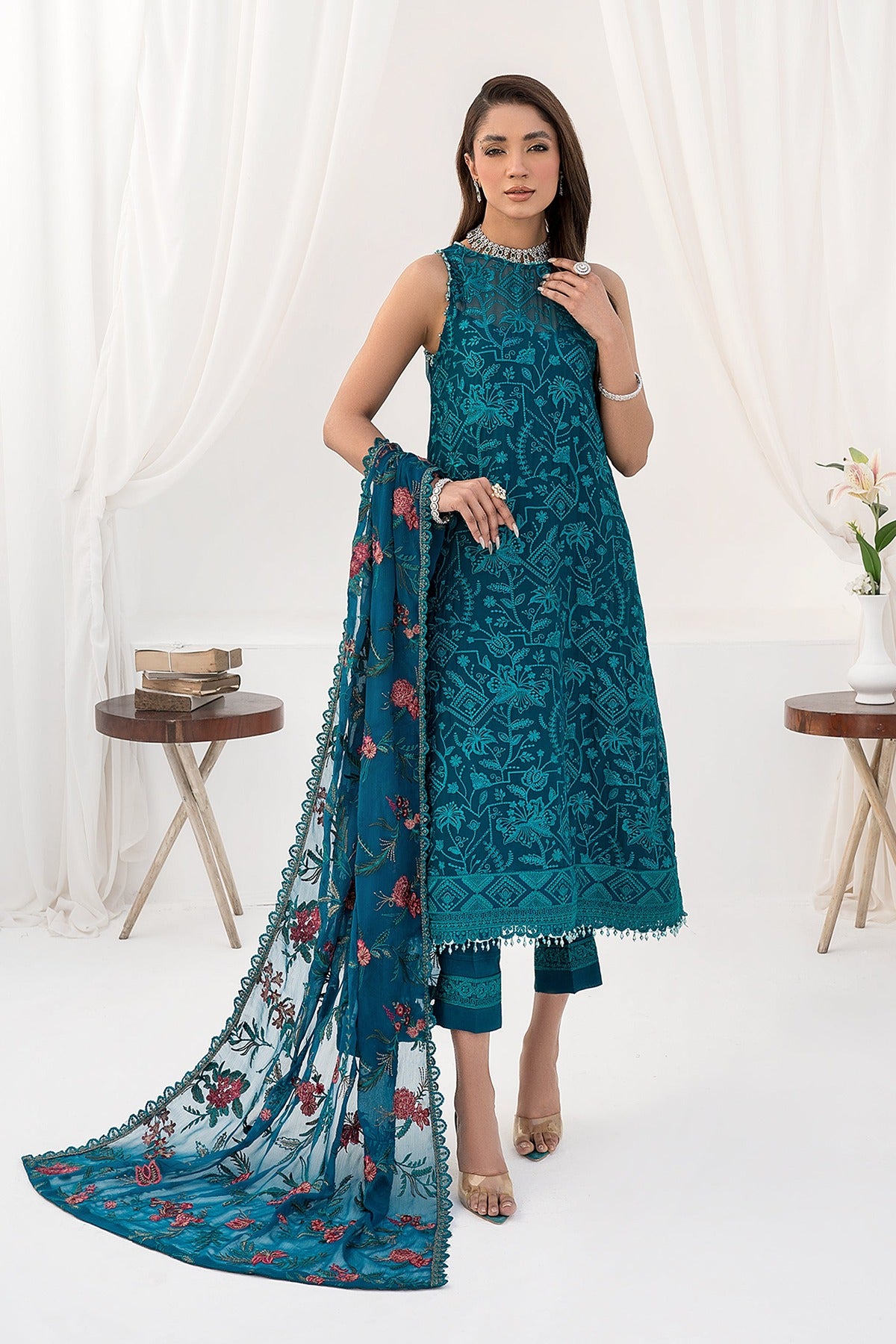 ZARIF | LA CELESTE LUXURY FORMALS | ZLC 03 GARDENIA | SLEEVELESS