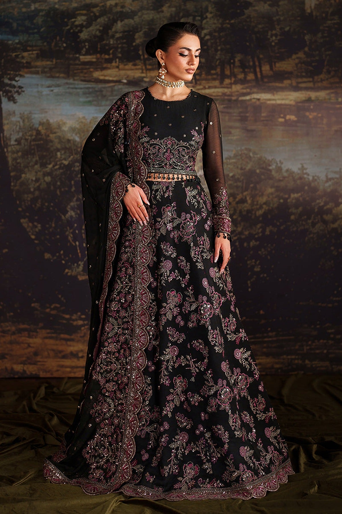 ZARIF | PREMIUM CHIFFON | ZRF-PRC-04 VICTORIA | LEHNGA WITH CHOLI