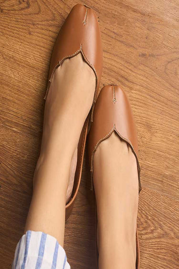 DAZZLE | KHUSSA SHOES | ZARINA (LIGHT BROWN)