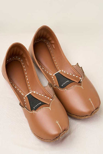 DAZZLE | KHUSSA SHOES | ZARINA (LIGHT BROWN)