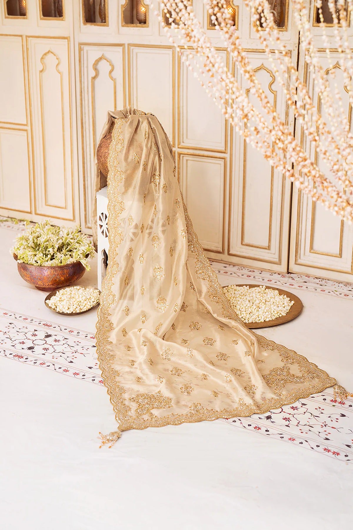 AIK | WEDDING FESTIVE ’24 VOL. 2 - LIGHT GOLD TISSUE SHAWL