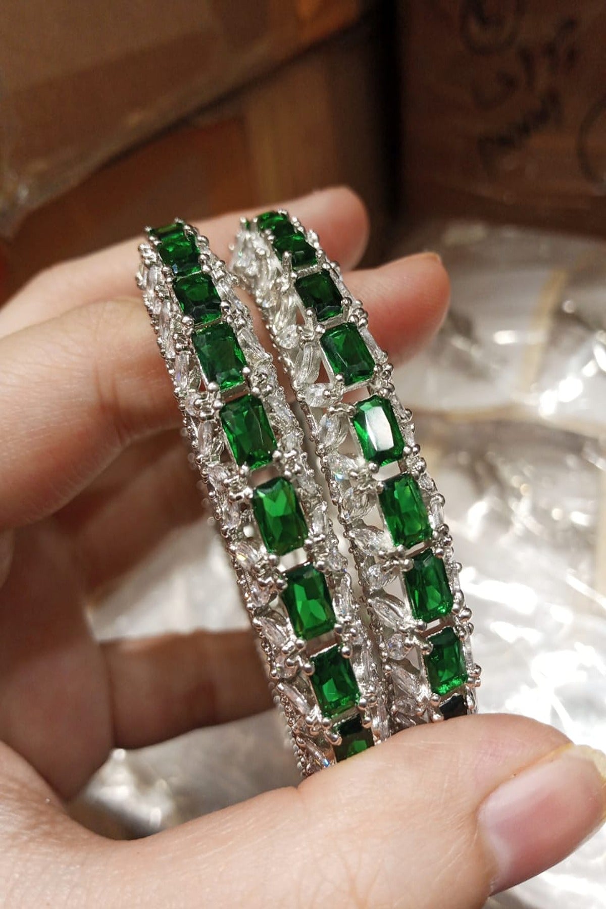 HS | ZIRCON BANGLES | GREEN