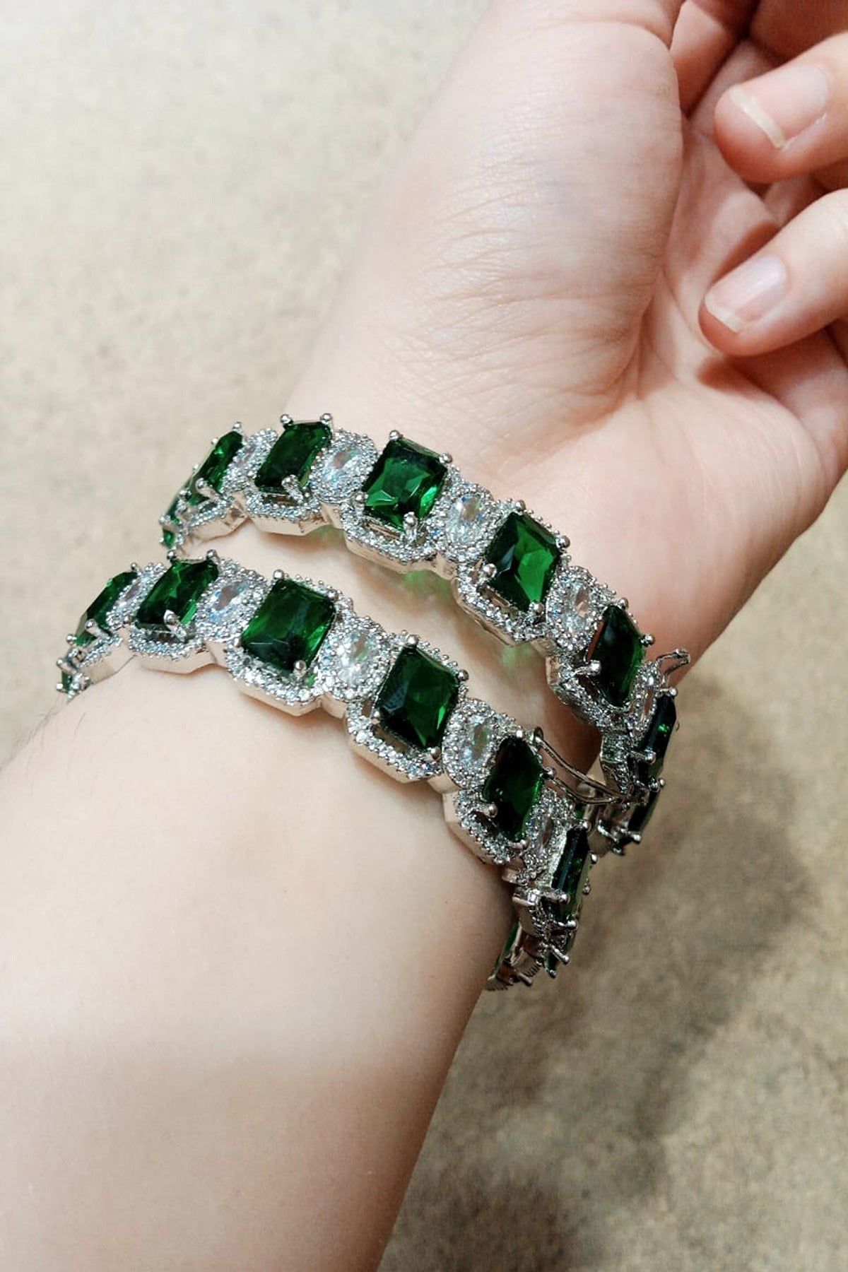 HS | ZIRCON BANGLES | GREEN