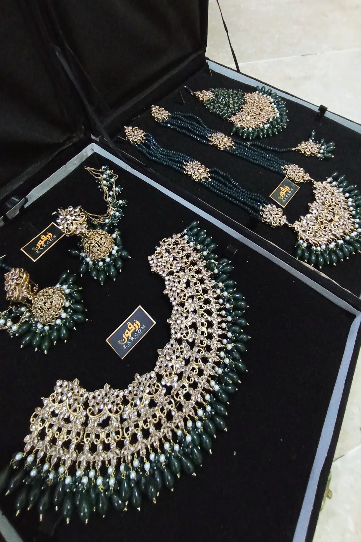 HS | JEWELLERY | GREEN BRIDAL SET
