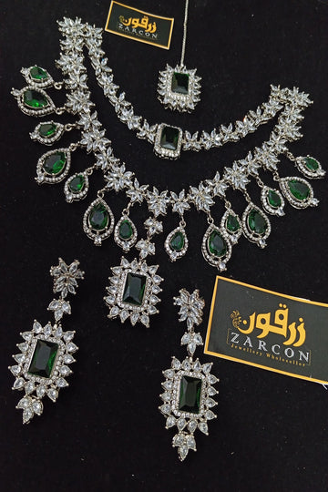 HS | JEWELLERY | GREEN BRIDAL SET