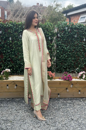 AMINAH BADAR | LIGHT GREEN OUTFIT