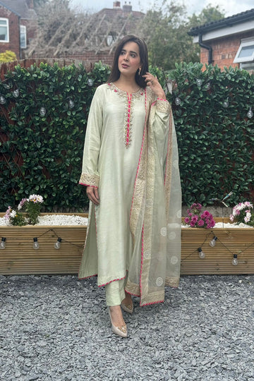 AMINAH BADAR | LIGHT GREEN OUTFIT