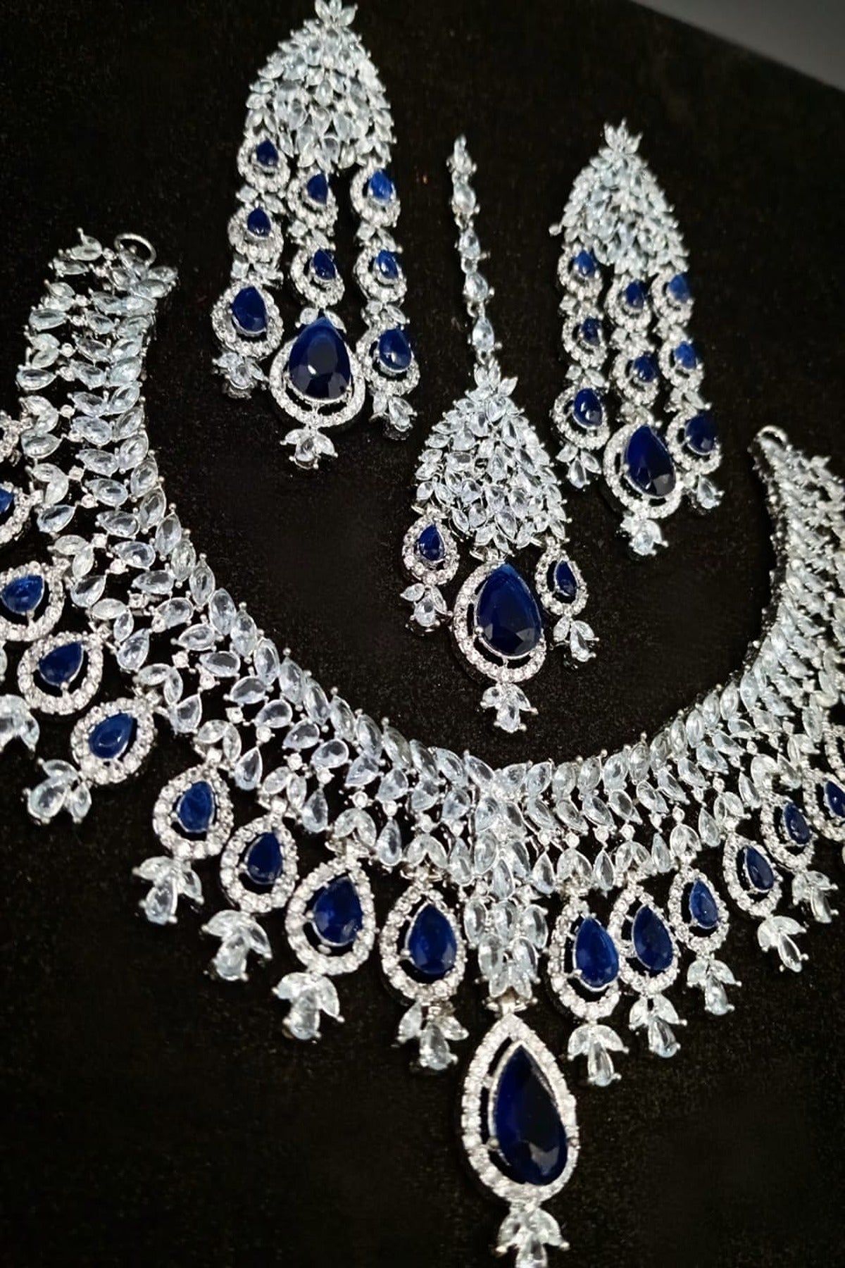 HS | JEWELLERY | SILVER BLUE BRIDAL SET