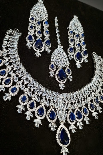 HS | JEWELLERY | SILVER BLUE BRIDAL SET